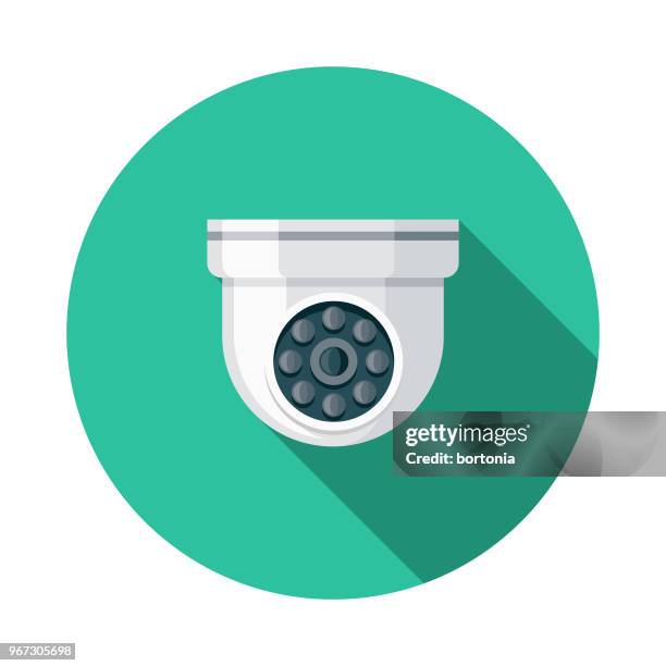 überwachung flache bauweise verbrechen & strafe symbol - surveillance camera stock-grafiken, -clipart, -cartoons und -symbole