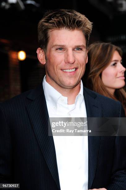 Daytona 500 winner Jamie McMurray visits "Late Show With David Letterman" at the Ed Sullivan Theater on February 15, 2010 in New York City.