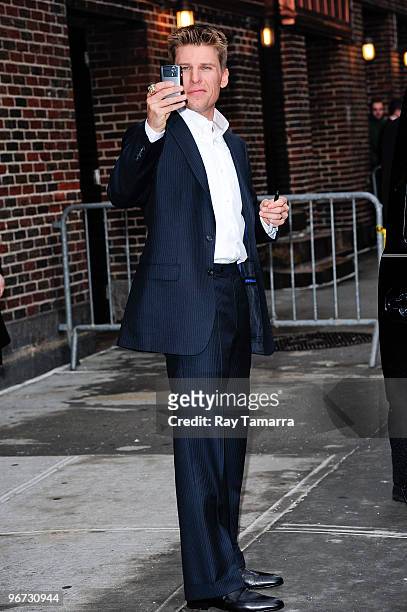 Daytona 500 winner Jamie McMurray visits "Late Show With David Letterman" at the Ed Sullivan Theater on February 15, 2010 in New York City.