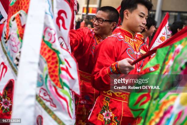 Défilé du Nouvel an chinois dans le quartier chinois du XIIIème arrondissement le 22 février 2015, Paris, France.