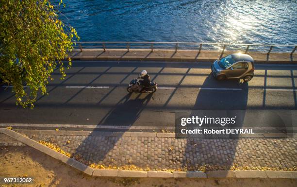 Dès l?été prochain, après Paris-plages, les automobilistes ne pourront plus s?engager sur la voie Georges-Pompidou, 13 novembre 2015, Paris, France....