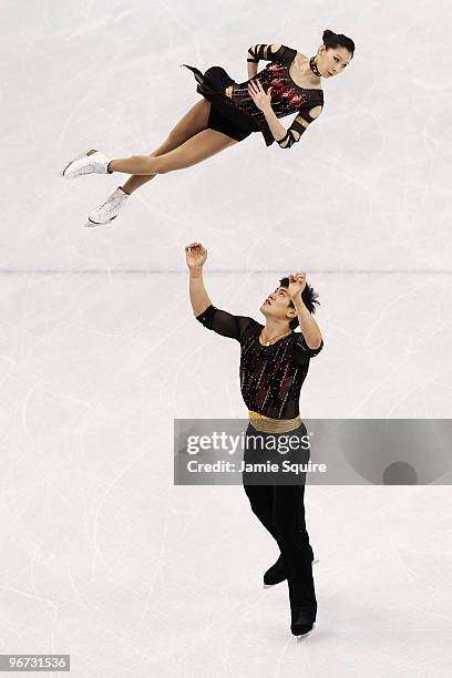 Dan Zhang and Hao Zhang of China compete in the figure skating pairs free skating on day 4 of the Vancouver 2010 Winter Olympics at the Pacific...