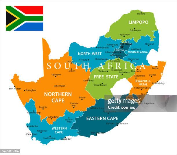 stockillustraties, clipart, cartoons en iconen met kaart van zuid-afrika - vector - south africa map