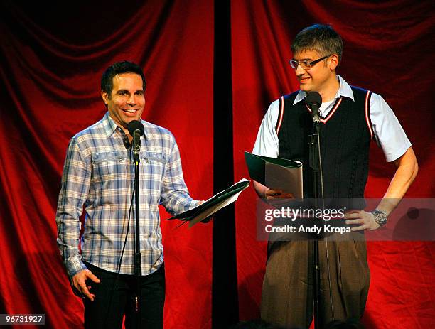 Mario Cantone and Mo Rocca perform during "Celebrity Autobiography: In Their Own Words" at The Triad Theater on February 15, 2010 in New York City.