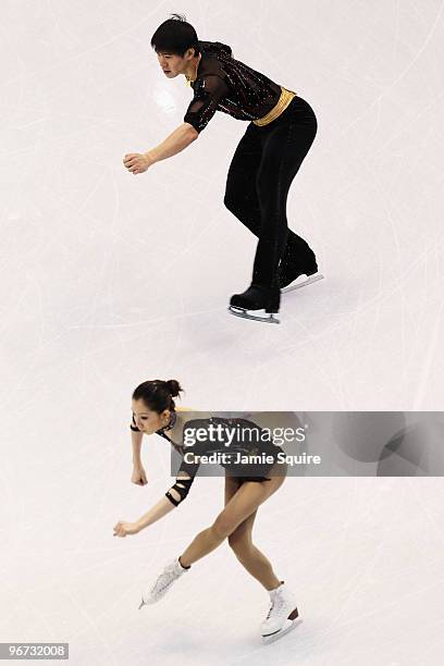 Dan Zhang and Hao Zhang of China compete in the figure skating pairs free skating on day 4 of the Vancouver 2010 Winter Olympics at the Pacific...