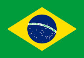 Vector flag of Brazil. Proportion 7:10. Brazilian national flag.