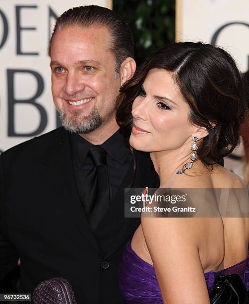 Personality Jesse James and wife actress Sandra Bullock attends the 67th Annual Golden Globes Awards at The Beverly Hilton Hotel on January 17, 2010...