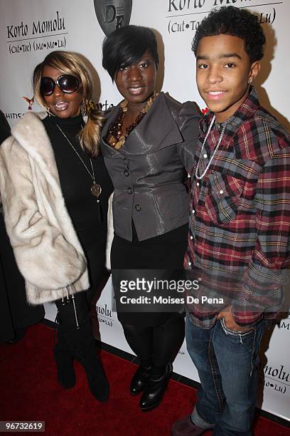 Janice Combs, Korto Momolu and Justin Combs attends Korto Momolu Fall 2010 during Mercedes-Benz Fashion Week at The Union Square Ballroom on February...