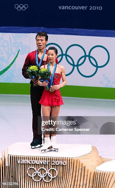 Xue Shen and Hongbo Zhao of China win the gold medal in the Figure Skating Pairs Free Program on day 4 of the Vancouver 2010 Winter Olympics at the...