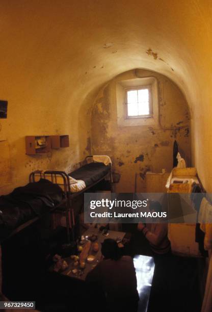 Vie quotidienne à la Maison d'arret de Draguignan le 25 mars 1984, France.