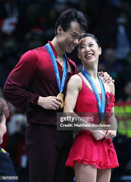 Xue Shen and Hongbo Zhao of China win the gold medal in the Figure Skating Pairs Free Program on day 4 of the Vancouver 2010 Winter Olympics at the...