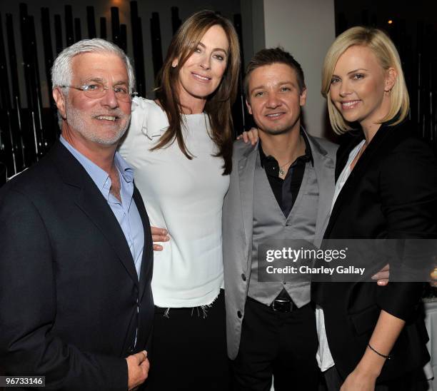Co-Chairman and CEO Summit Entertainment Rob Friedman, writer Mark Boal, director Kathryn Bigelow, actor Jeremy Renner, and actress Charlize Theron...