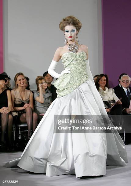 Model walks the runway at Christian Dior Haute-Couture show as part of the Paris Fashion Week Spring/Summer 2010 at Boutique Dior on January 25, 2010...