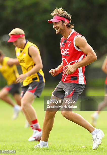 Nick Malceski warms up during a Sydney Swans training session at Lakeside Oval on February 16, 2010 in Sydney, Australia.