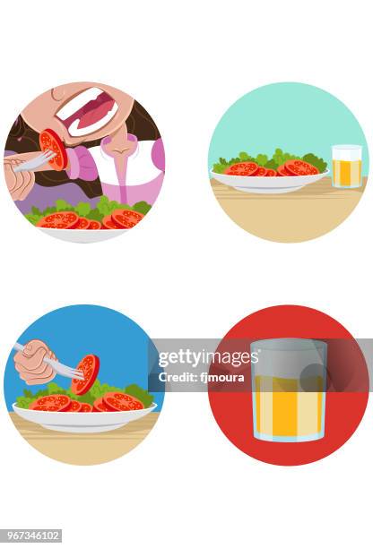 lecker essen - comendo stock-grafiken, -clipart, -cartoons und -symbole