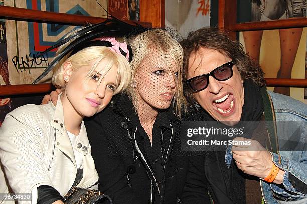 Kelly Osbourne, Becka Diamond and Rock and Roll photographer Mick Rock attend the "Virgin Spirits" Peter Prince Collection & Reception at Good Units...