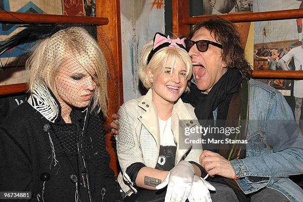 Becka Diamond, Kelly Osbourne and Rock and Roll photographer Mick Rock attend the "Virgin Spirits" Peter Prince Collection & Reception at Good Units...