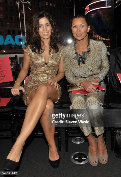 Actress Anna Ortiz and Vanessa Williams attend the Carmen Marc Valvo Fall 2010 presentation at the NASDAQ Tower on February 15, 2010 in New York City.