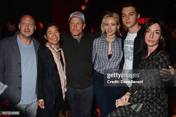 Matthew Freud, Laura Louie, Woody Harrelson, Camilla al-Fayed, Arthur Donald and Mary McCartney attend the "Hoping For Palestine" benefit concert for...