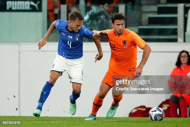 Domenico Criscito of Italy, Daryl Janmaat of Holland during the International Friendly match between Italy v Holland at the Allianz Stadium on June...