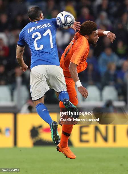 Davide Zappacosta of Italy in action during the International Friendly match between Italy and Netherlands at Allianz Stadium on June 4, 2018 in...