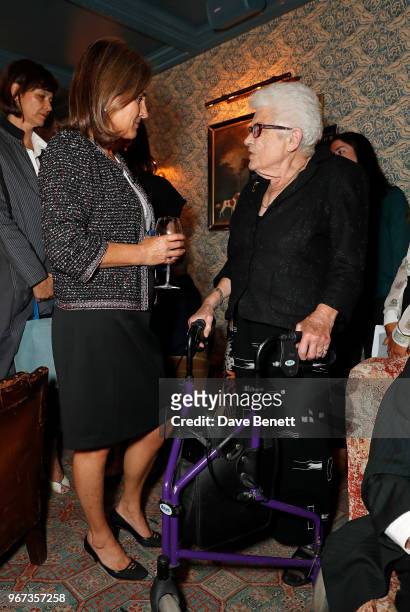 Jennie Churchill and Joy Hunter attend a charity auction, held at The Wigmore in partnership with the Royal British Legion, to celebrate the release...
