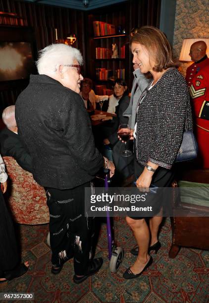 Joy Hunter and Jennie Churchill attend a charity auction, held at The Wigmore in partnership with the Royal British Legion, to celebrate the release...