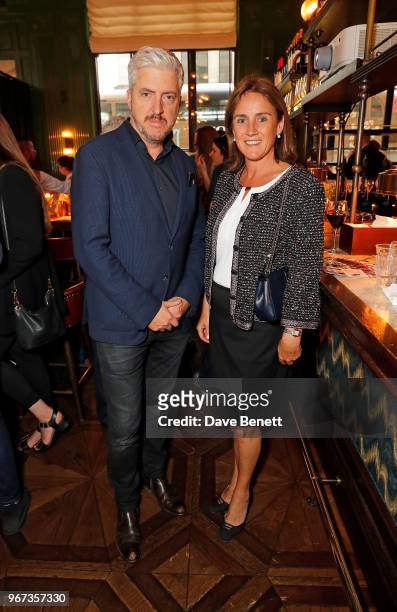 Anthony McCarten and Jennie Churchill attend a charity auction, held at The Wigmore in partnership with the Royal British Legion, to celebrate the...