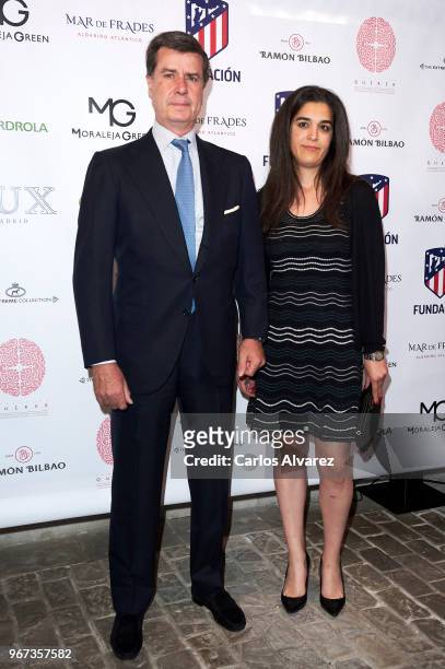 Cayetano Martinez de Irujo and Barbara Mirjan Aliende attend 'Thinking In Your Cloud' charity dinner at the Lux restaurant on June 4, 2018 in Madrid,...