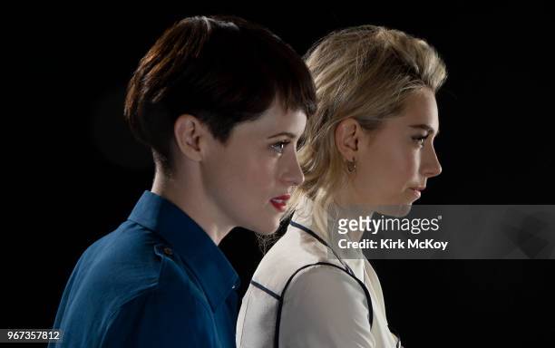 Actresses Claire Foy and Vanessa Kirby are photographed for Los Angeles Times on April 27, 2018 in Hollywood, California. PUBLISHED IMAGE. CREDIT...