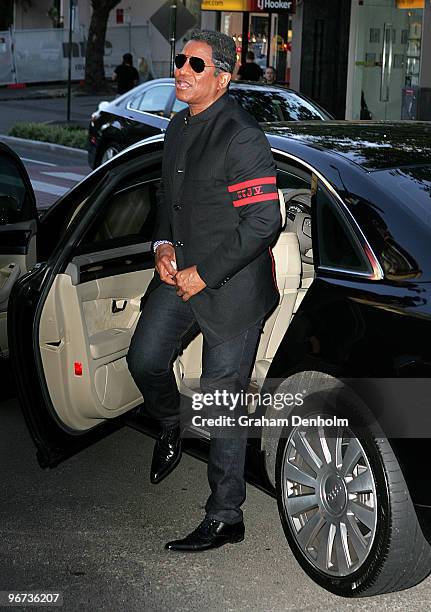 Jermaine Jackson arrives to attend a drinks reception to promote Arena's new TV show "The Jacksons: A Family Dynasty" at Tokonoma on February 16,...