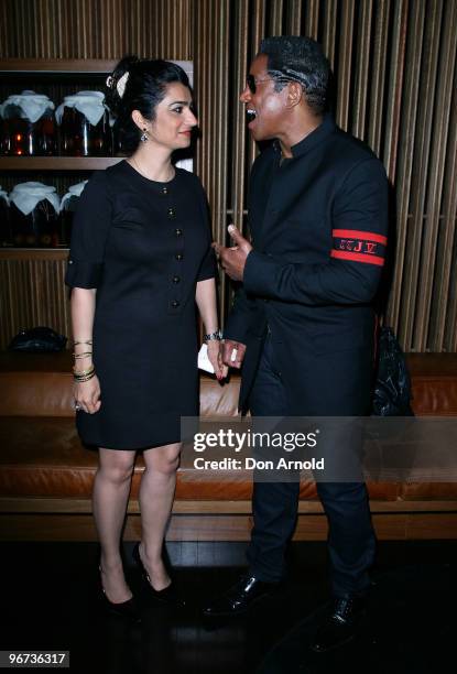 Jermaine Jackson and his wife Halima Rashid attend a drinks reception to promote Arena's new TV show "The Jacksons: A Family Dynasty" at Tokonoma on...