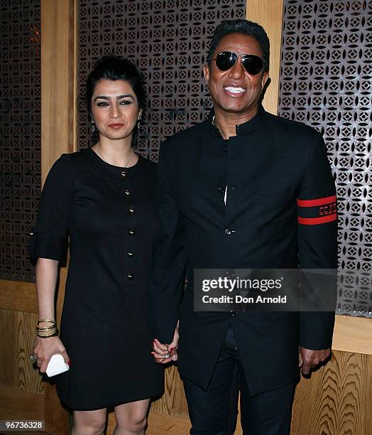 Jermaine Jackson and his wife Halima Rashid attend a drinks reception to promote Arena's new TV show "The Jacksons: A Family Dynasty" at Tokonoma on...