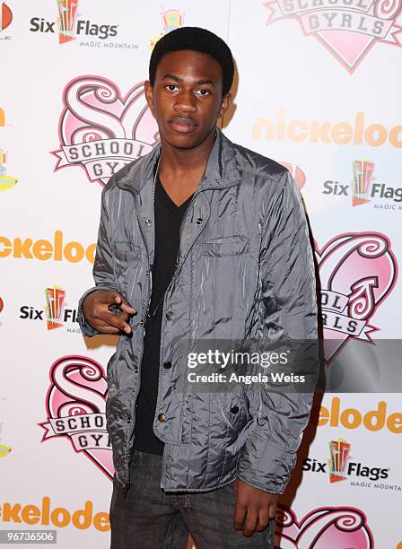 Actor Malcolm David Kelley attends the premiere of Nickelodeon's 'School Gyrls' at Six Flags Magic Mountain on February 15, 2010 in Valencia,...