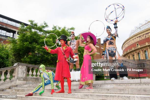 Cast members from Cirque du Soleil pose outside the Albert Hall in London, to announce the return of the production TOTEM to the venue in 2018.