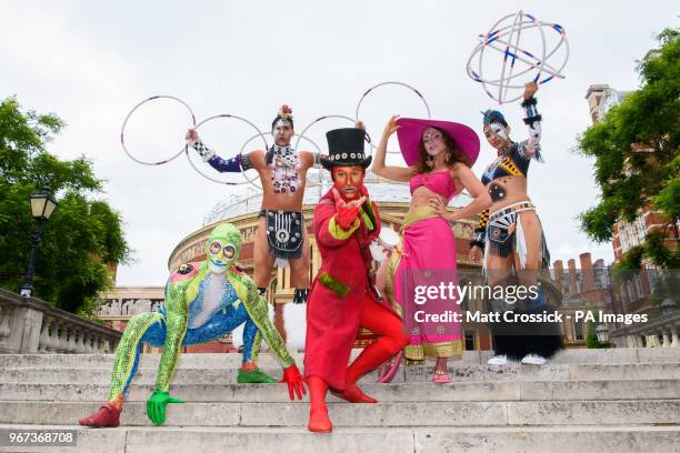 Cast members from Cirque du Soleil pose outside the Albert Hall in London, to announce the return of the production TOTEM to the venue in 2018.