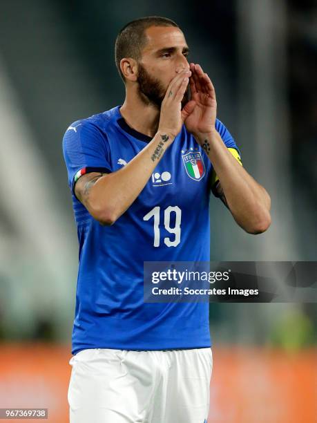 Leonardo Bonucci of Italy during the International Friendly match between Italy v Holland at the Allianz Stadium on June 4, 2018 in Turin Italy