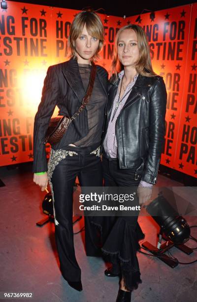 Edie Campbell and Olympia Campbell attend the "Hoping For Palestine" benefit concert for Palestinian refugee children at The Roundhouse on June 4,...