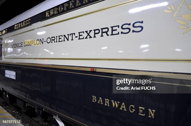 Orient Express Train prior to departure from Gare Du Nord Station in Paris to Venice in Italy. This luxury train started in 1883 its prestigious...