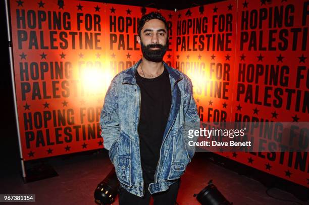 Amir Amor attends the "Hoping For Palestine" benefit concert for Palestinian refugee children at The Roundhouse on June 4, 2018 in London, England.