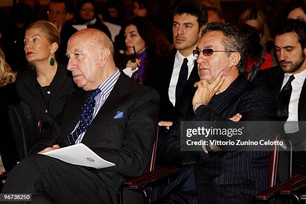 Beppe Modenese and Saverio Moschillo attend the Milan Fashion Week Womenswear Press Conference on February 16, 2010 in Milan, Italy.