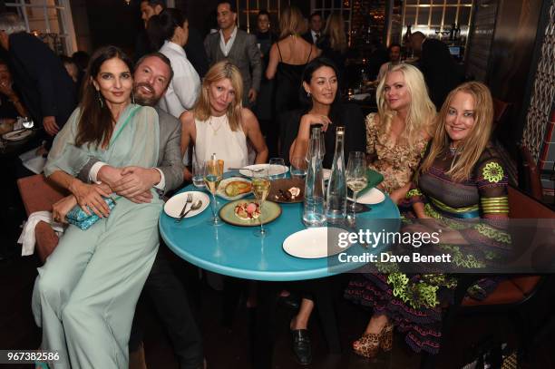 Yasmin Mills; Dan Smith; Eva McBride; Tracy Lowy, Erica Bergsmeds and guests attend the launch of Ruya on June 4, 2018 in London, England.