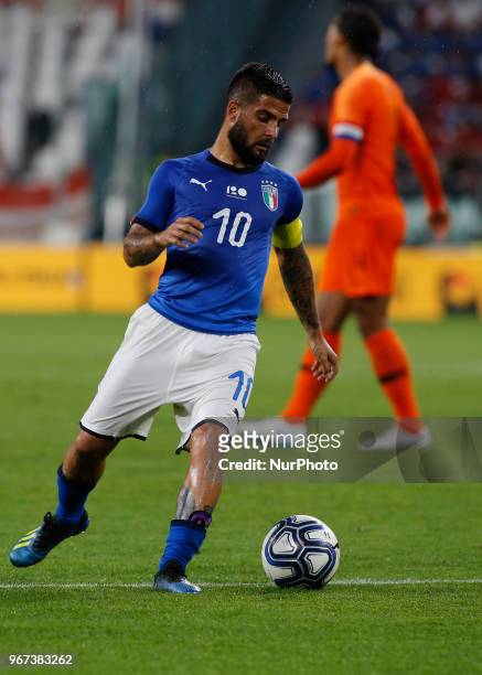 Lorenzo Insigne during the International Friendly match between Italy v Holland at the Allianz Stadium on June 4, 2018 in Turin, Italy. .