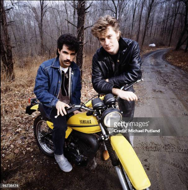 John Oates and Daryl Hall of American pop duo Hall and Oates, New York State, February 1983.
