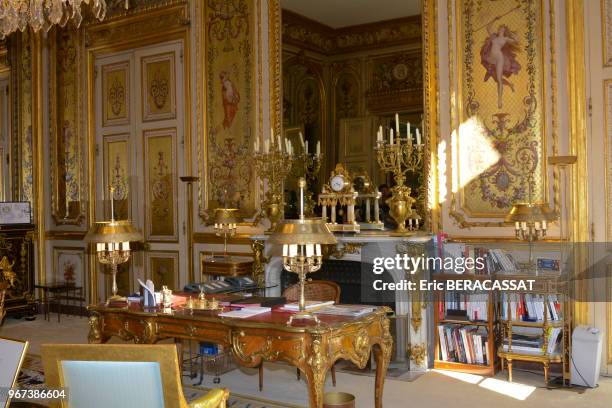 Bureau du président, salon doré lors de la 32ème édition des 'Journées du patrimoine' au Palais de l'Elysées le 19 septembre 2015 à Paris, France.