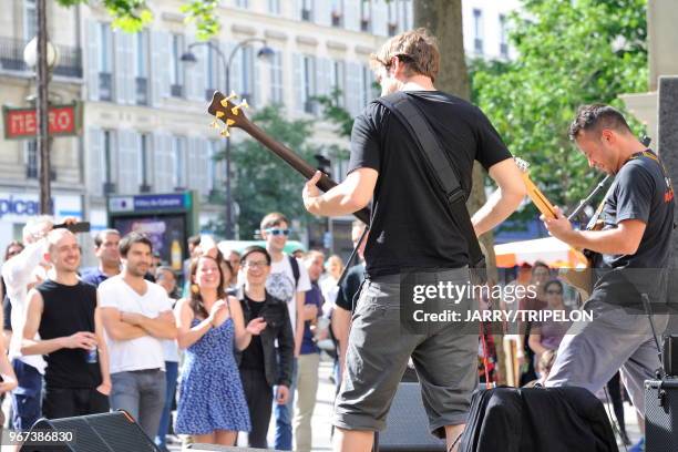 Fete de la musique, groupe de rock metal, 21 juin 2015, Paris, France.