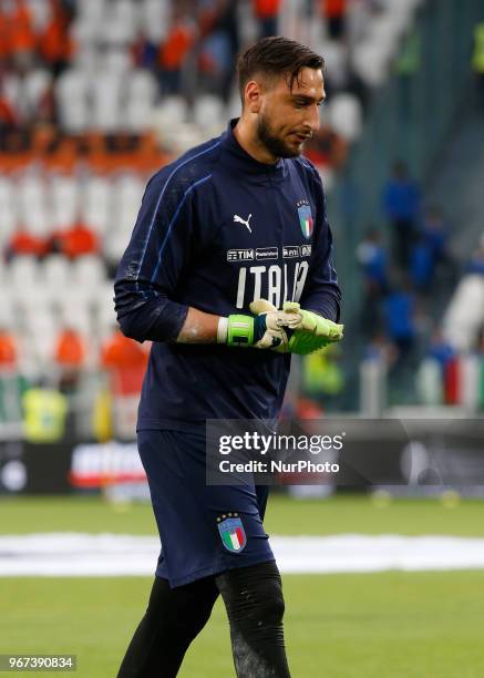 Gianluigi Donnarumma during the International Friendly match between Italy v Holland at the Allianz Stadium on June 4, 2018 in Turin, Italy. .