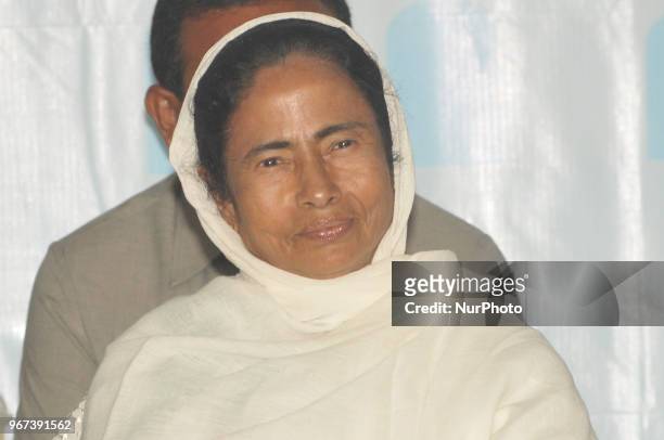 Mamata Banerjee Chief Minister of West Bengal and Chief of All India Trinamool Congress Political party attend the Dawat -E-Ifter at the Kolkata...