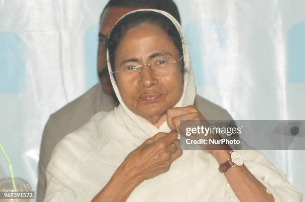 Mamata Banerjee Chief Minister of West Bengal and Chief of All India Trinamool Congress Political party attend the Dawat -E-Ifter at the Kolkata...