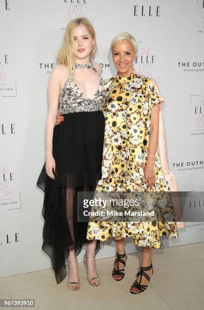 Ellie Bamber and Anne-Marie Curtis, attends The ELLE List 2018 at Spring at Somerset House on June 4, 2018 in London, England.